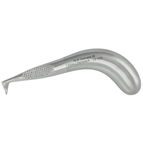 Krallenhebel:
verkrallt sich im Zahn und zieht die Zahnsubstanz heraus.